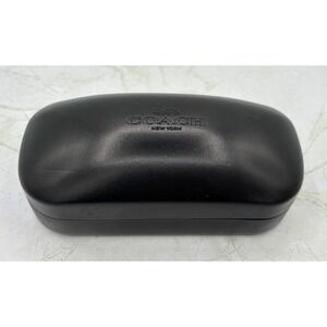 Coach Eyewear Large Black Leather Hard Clamshell Case Sunglasses Sunglass EUC